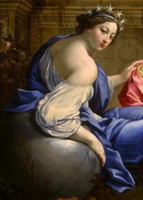 Low resolution detail of the muse Urania from The Muses Urania and Calliope, Simon Vouet